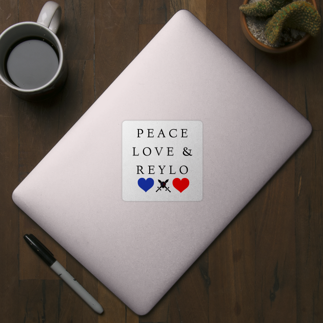 Peace, Love, & Reylo (White Design) by Girls With Sabers